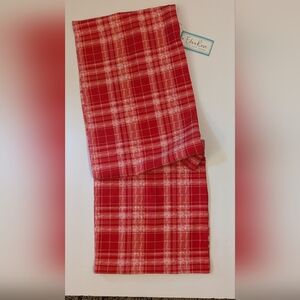 NWT Red Plaid Scarf With Accessory Pocket